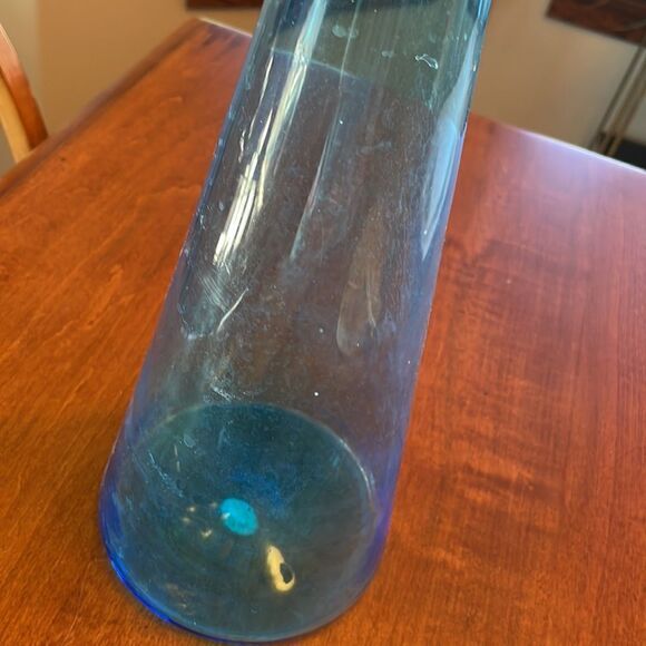 Venetian Turquoise Glass Vase - Picture 6 of 7